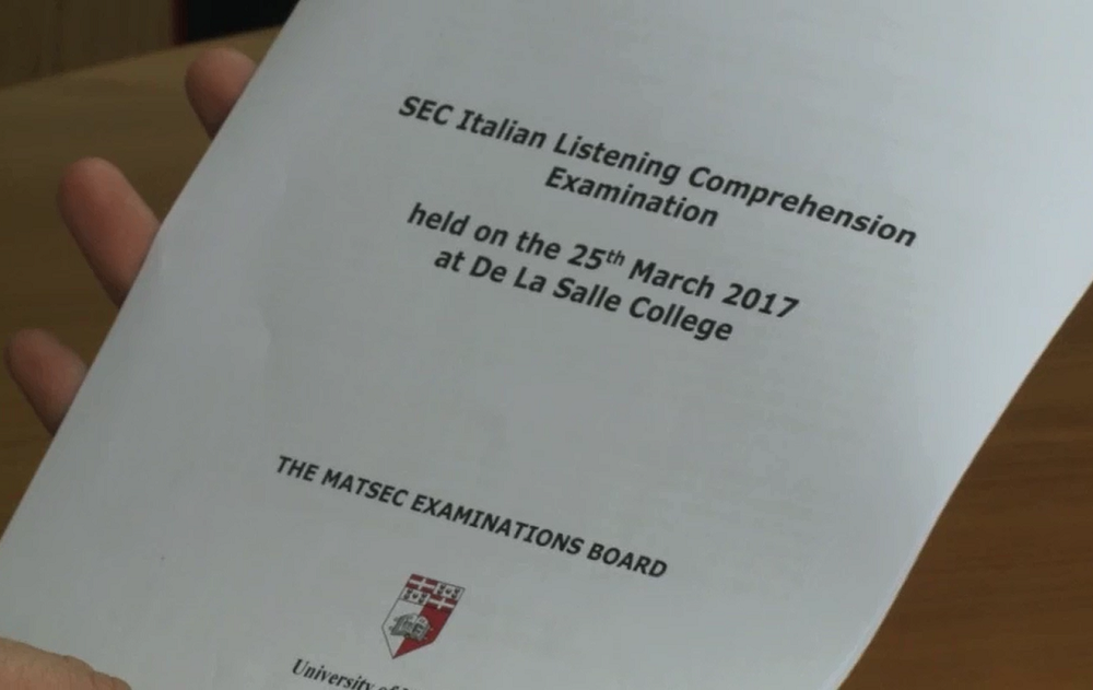 Matsec Part of Italian exam to be given automatic mark - re-sitting exam is ...