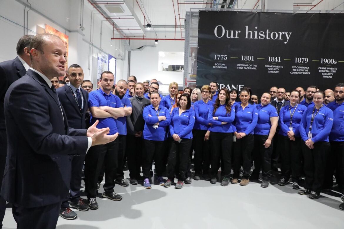 PM inaugurates Crane Currency plant TVMnews.mt