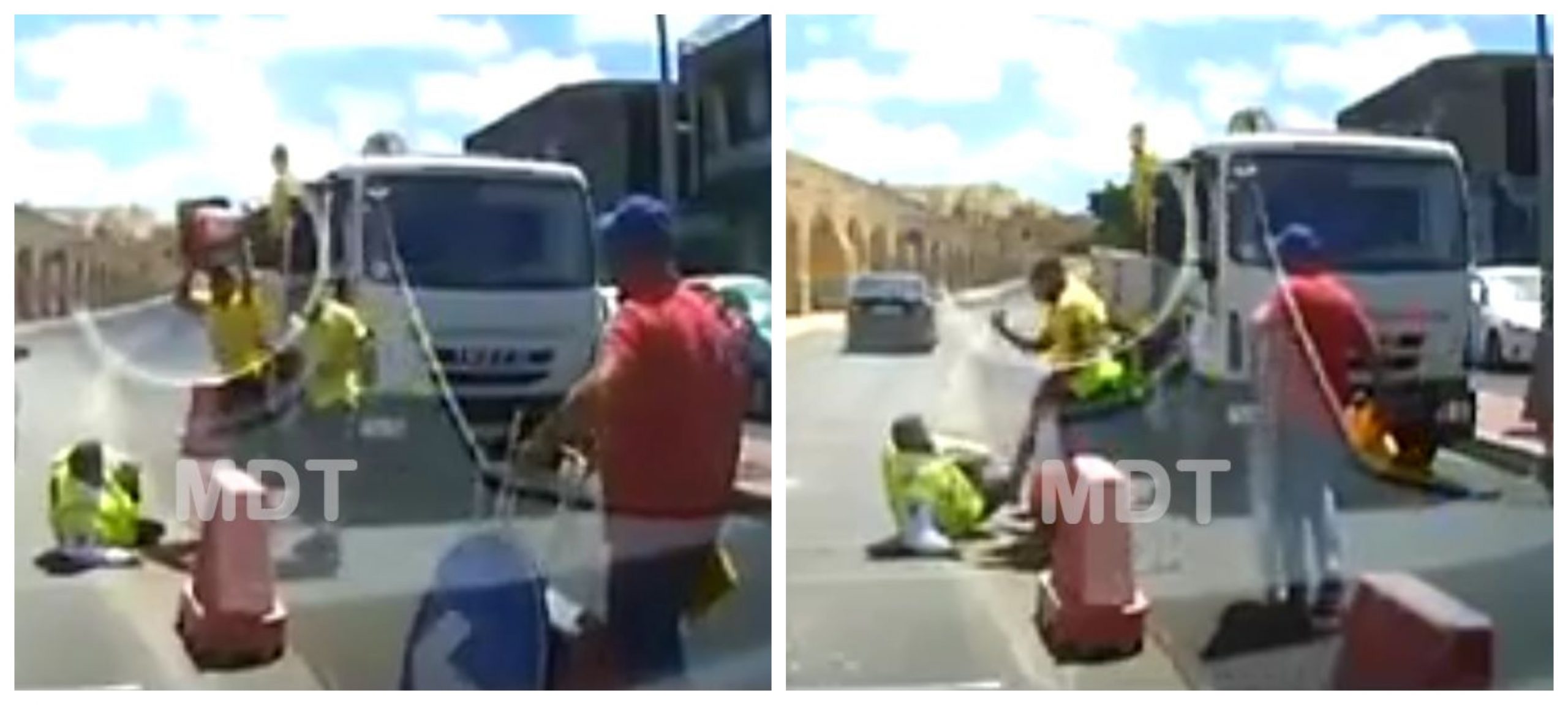 Transport Malta public officer hit with traffic cone during argument at