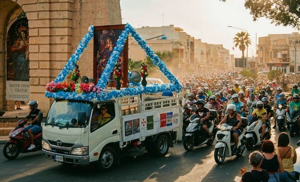 Thousands take part in motorcycle and bicycle pilgrimage ending in Żabbar